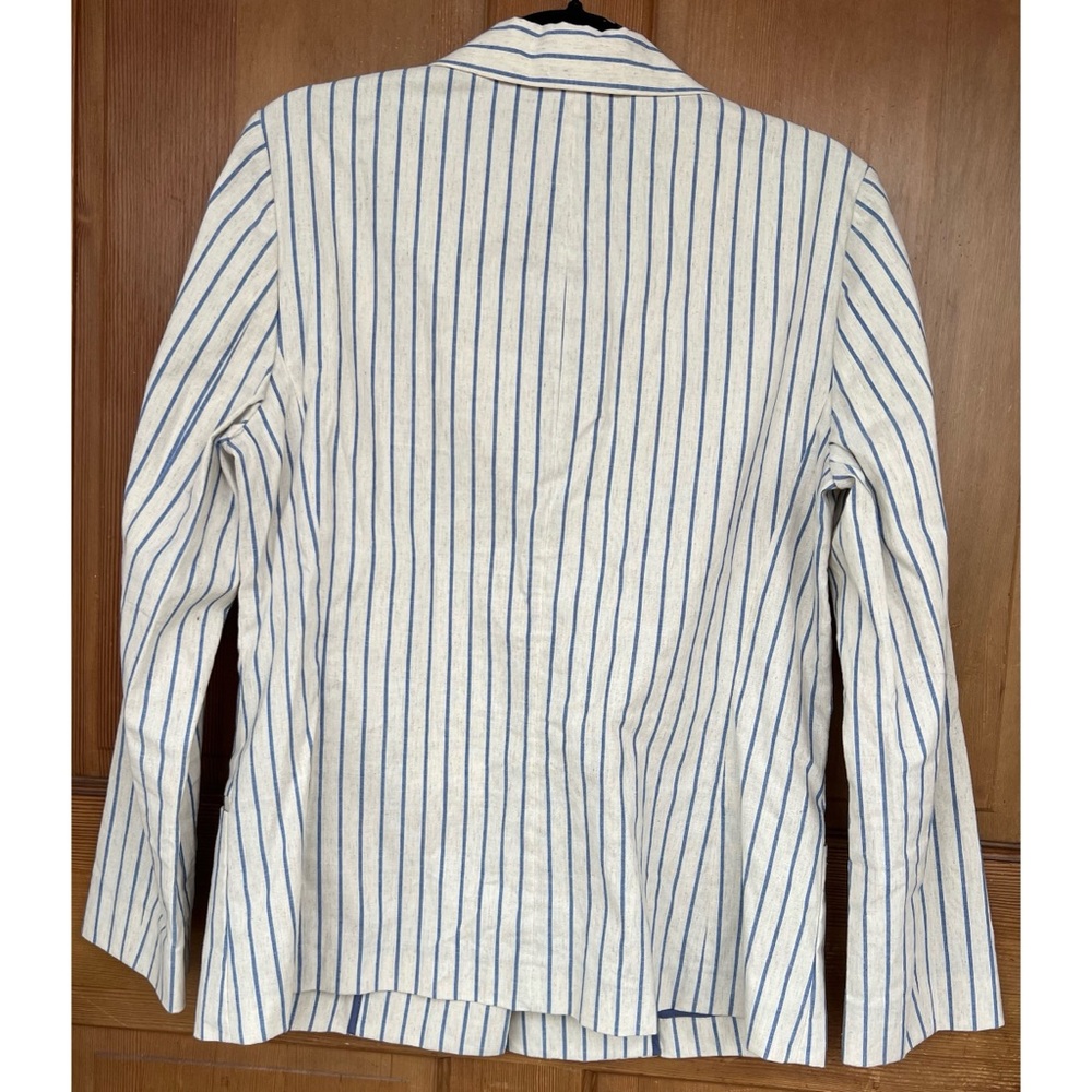 Lafayette 148 Linen Blend Striped Blazer 6 - Picture 2 of 10